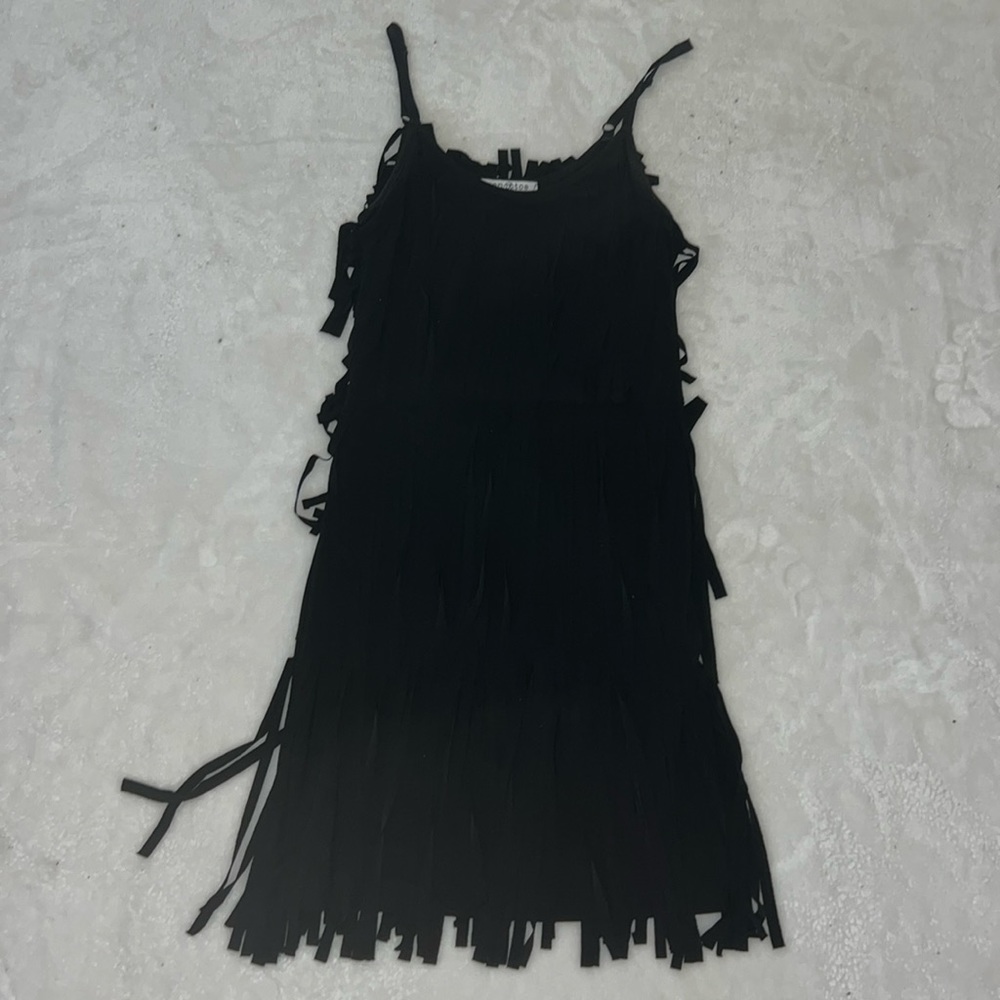 Black Mini Fringe Dress